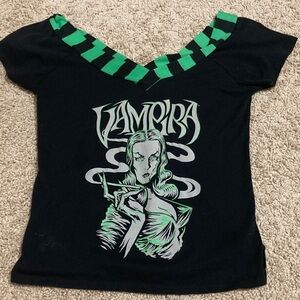 Vampira kreepsville off shoulder top